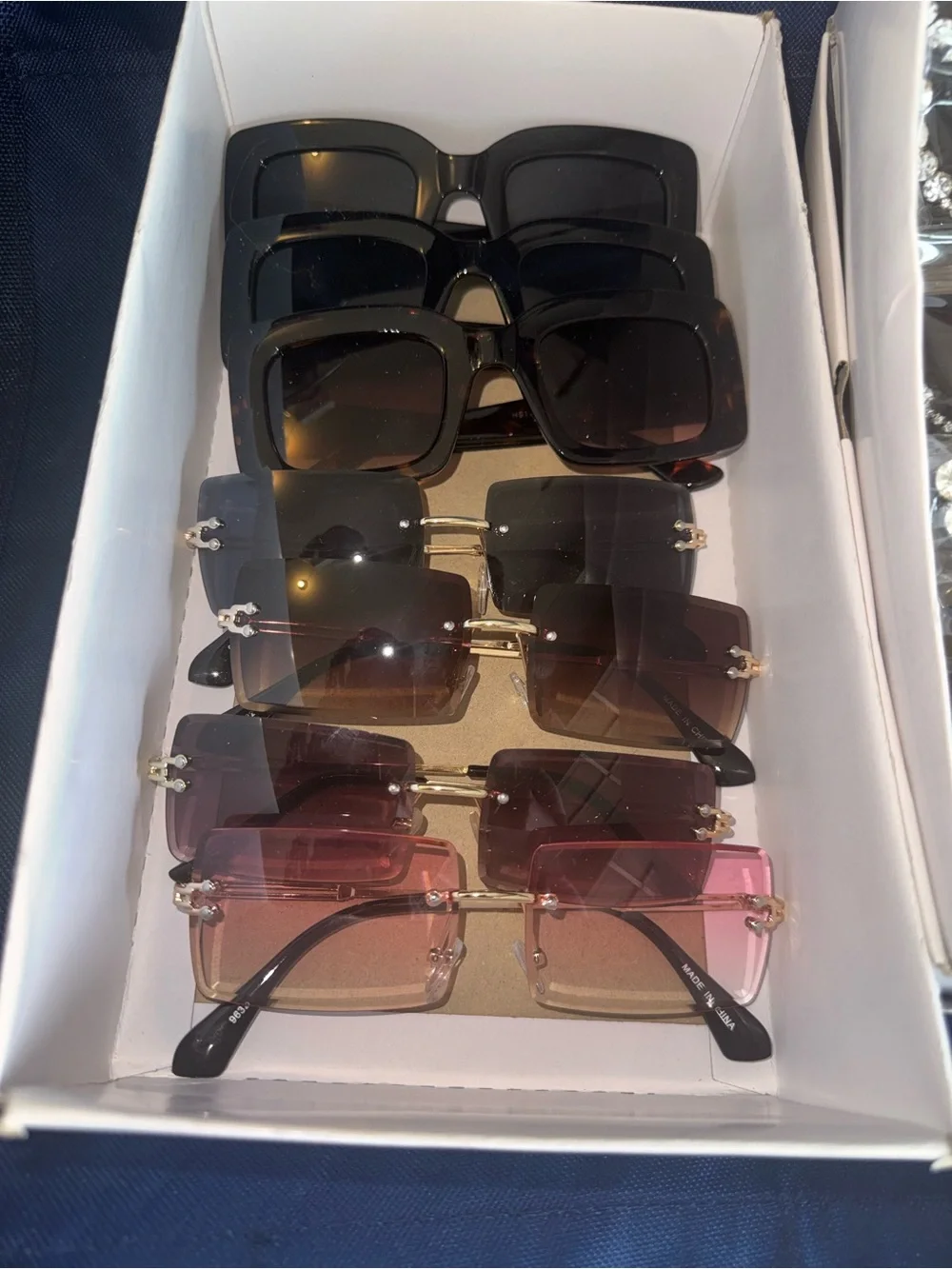 Women's Oversized Square Gradient Sunglasses - Black, Brown, Pink